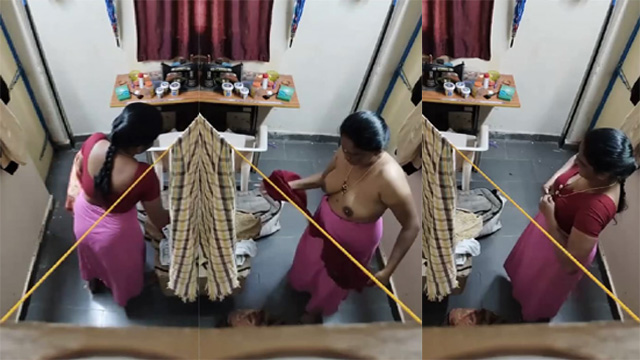 South Indian Mature Wife Changing Saree Nude