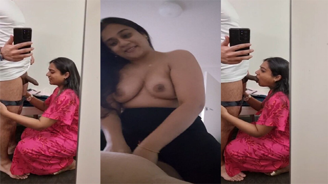 Indian Hot Wife Blowjob & Taking Cum On Boobs
